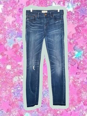 MADEWELL slim Ally straight jeans 28 M 6 destroyed pants ripped denim mid rise